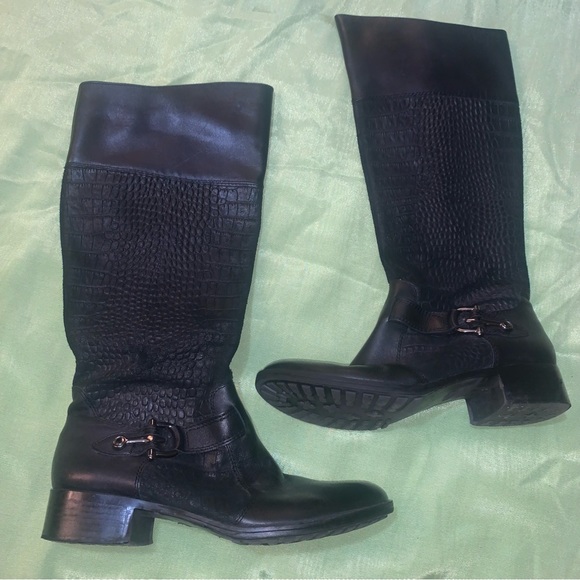 Circa by Joan & David Takara Black Learher/Suede Riding Boots Sz 9.5 - Picture 4 of 11